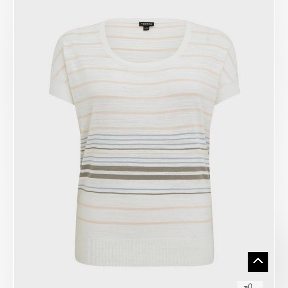 Torrid 5 White Multi Stripe Slub Dolman Lightweight Sweater